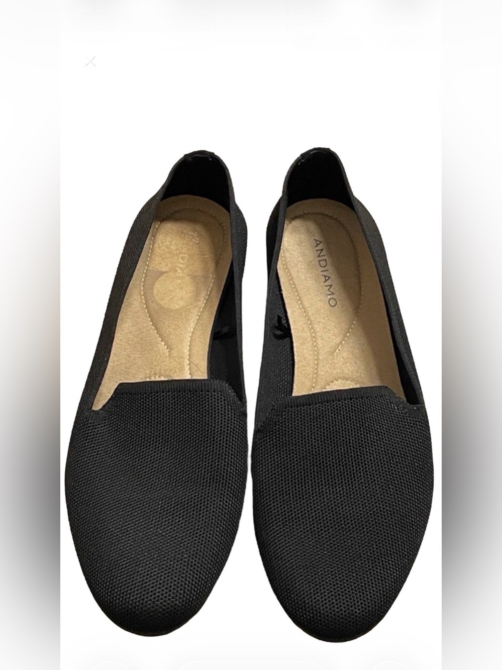 Andiamo Black Knit Slip-On Flats – Women’s 11W - WIDE WIDTH